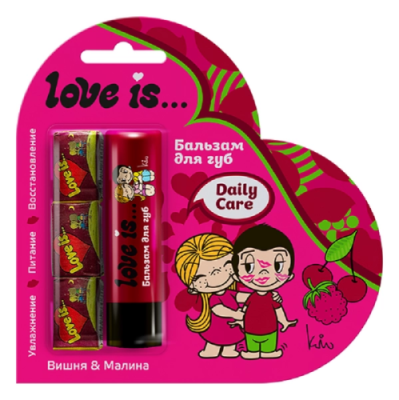 GALANT COSMETIC бальзам д/губ love is…вишня-малина/жевательная резинка 4,2г